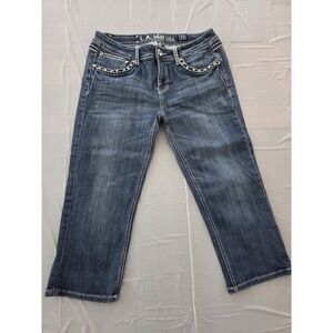 La Idol Denim Crop Jeans Womens 13‎ Bejeweled